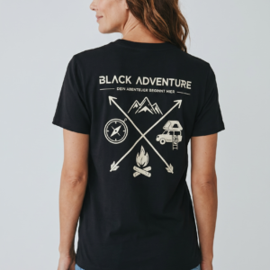 Black Adventure Kompass Organic T-Shirt Unisex