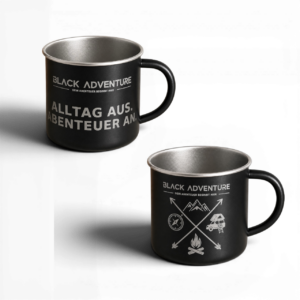 Black Adventure Edelstahltasse