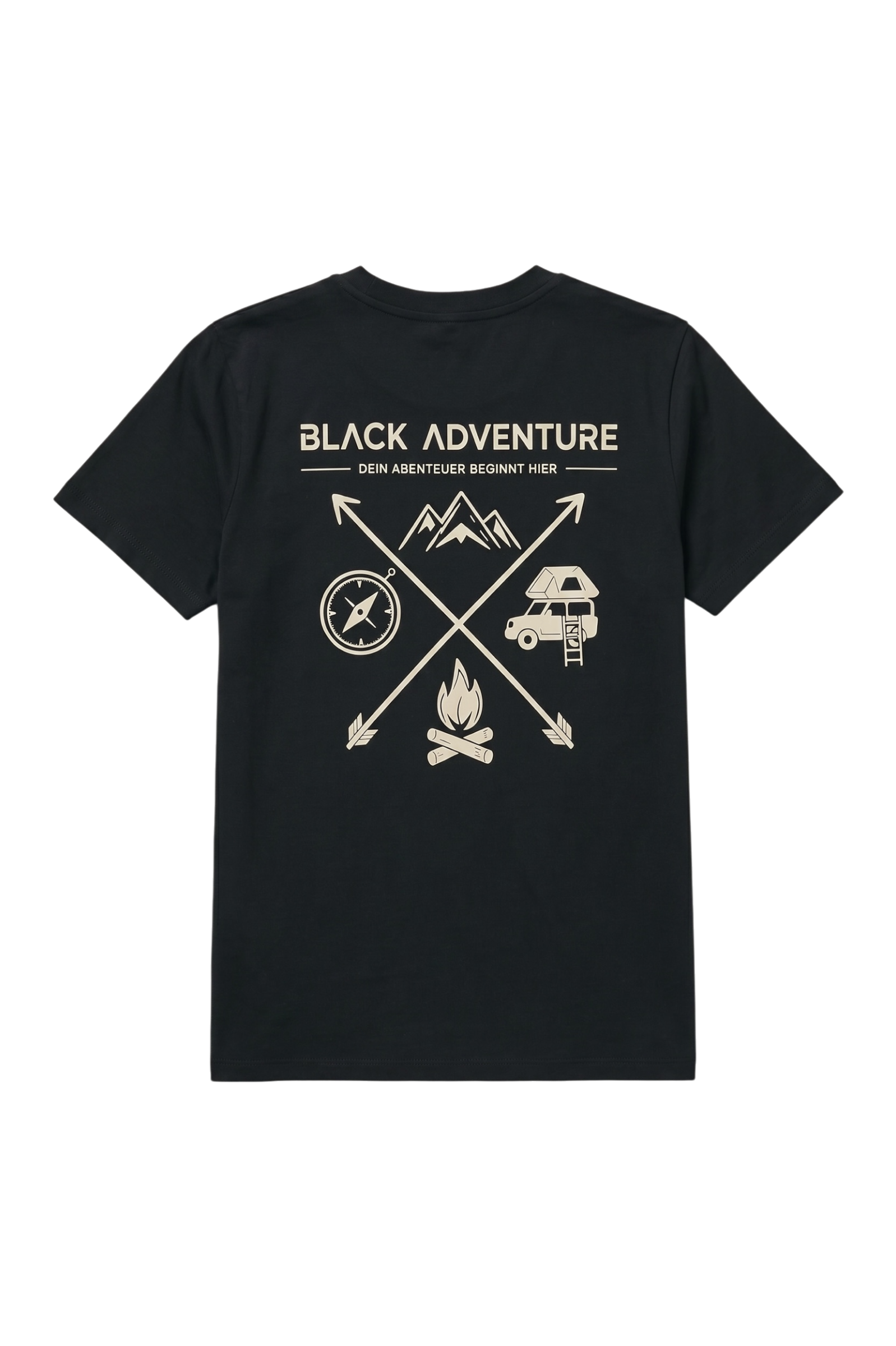 Black Adventure Kompass Organic T-Shirt Unisex